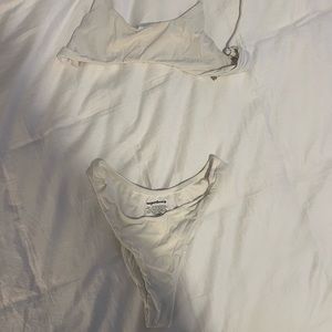 Mia Ribbed Bikini Top and bottom set in White
superdown size small